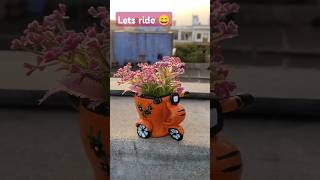 diy scooter planter diy bestoutofwaste brokencup craft plants clayart youtubeshorts [upl. by Jehovah]