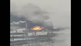 BREAKING 🇷🇺  Huge fire has broken out at an oil refinery in Angarsk Russia [upl. by Raseta338]