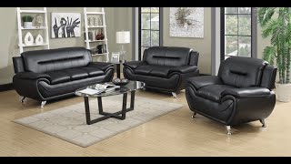 How to Assemble Modern Faux leather Pillow Top Arm Sofa Loveseat Chair from Greatime Furniture [upl. by Adnirak909]