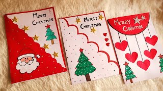 3 Diy Christmas cards  Christmas greeting card  how to make a Christmas greeting card making [upl. by Hahcim]