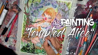 ALICE in Wonderland Speedpaint  Natasha Wescoat  Watercolor [upl. by Portia]