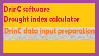 DrinC data input preparation [upl. by Guendolen514]