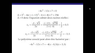 Polynômes 2nd degré  équations et factorisations [upl. by Joscelin695]