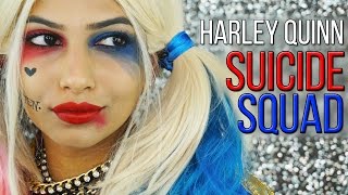 5 Minute Harley Quinn  Suicide Squad Makeup Tutorial For Medium Skin [upl. by Pattie]