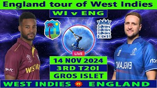 West Indies vs England  WI vs ENG  3rd T20 of England tour of West Indies 2024  Cricket Info Live [upl. by Michaeu233]