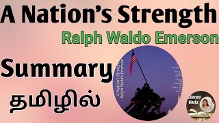 A Nations Strength by Ralph Waldo Emerson Summary in Tamil [upl. by Anelrahs]