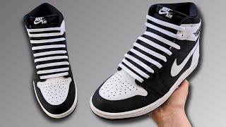 HOW TO BAR LACE NIKE AIR JORDAN 1 HIGH  Cool Jordan 1 Lacing [upl. by Armond]