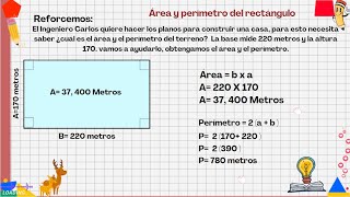 AREA Y PERÍMETRO DEL RECTANGULO [upl. by Ena]