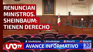 Renuncian 8 ministros de la Corte y Sheinbaum ministros tienen derecho a renunciar [upl. by Adnilec]