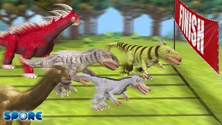 Theoropod vs Sauropod Race  Theoropod vs Sauropod S1  SPORE [upl. by Mailli]