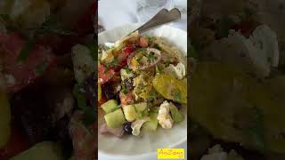 Lunch At Omeros Bros l Surf amp Turf Seafood Chowder Greek Salad Vegetables amp Wine restaurantvlog [upl. by Tisbee]