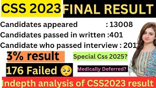 Indept analysis of CSS 2023 final result  CSS Final Result 2023  Medically deferred Special CSS [upl. by Koby]