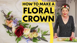 How to make a floral head garland or crown [upl. by Ardnatal509]