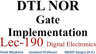 Nor Gate Implementation Through DTL [upl. by Deland]