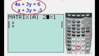 Using Matrices to Solve Systems of Equations on the Graphing Calculator [upl. by Magdalena]