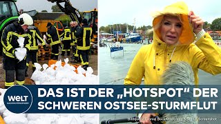 STURMFLUT PEITSCHT AN OSTSEEKÜSTEN Städte unter Wasser  SchleswigHolstein und Dänemark betroffen [upl. by Gisela]