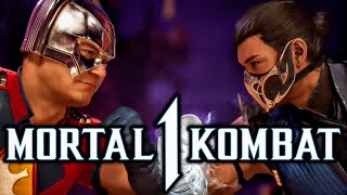 MK1 PEACEMAKER INTRO DIALOGUE WITH SUB ZERO MORTAL KOMBAT 1 TRAILER REVEAL TOMORROW [upl. by Tidwell657]