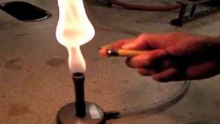 Lighting a Bunsen Burner slow motion [upl. by Reham998]