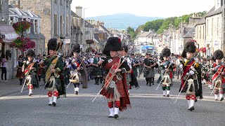 Scotland the Brave by the Massed Bands on the march after the 2019 Dufftown Highland Games in Moray [upl. by Mundy]