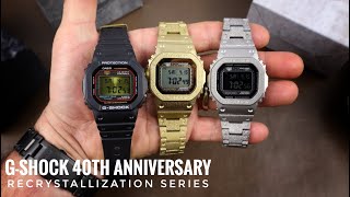 GShock 40th Anniversary Recrystallized Series  Hands On Look At All 3 [upl. by Gnohp739]