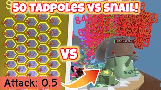 50 Tadpole Bees VS Stump Snail Bee Swarm Simulator [upl. by Procto]