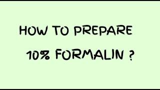 How to prepare 10  formalin [upl. by Fuchs]