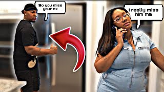 CAUGHT TELLING MY MOM I MISS MY EX PRANK ON HUSBAND [upl. by Idid]