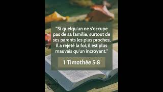 Verset Biblique Du Jour  1 Timothée 58  Devoir de soutenir sa famille [upl. by Cliff432]