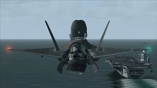 FSX F35 Carrier Ops near San Diego AWESOME GRAPHICS [upl. by Anaxor387]