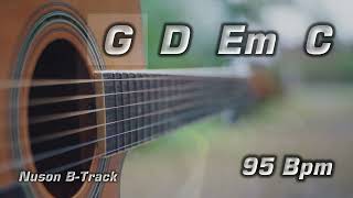 G Major 95 Bpm Acoustic Guitar Backing Track with Cajon [upl. by Haldes]