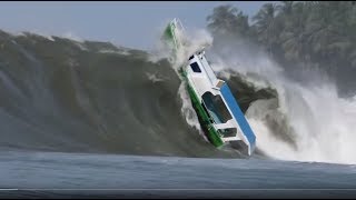 BOATS Caught Inside Massive Waves 2019 [upl. by Amehsat]