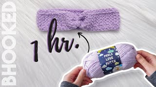 How to Crochet a Baby Headband in ONE HOUR [upl. by Eniamrahc]