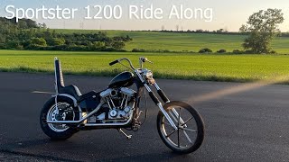 HarleyDavidson Sportster 1200 Chopper Ride Along  Engine Sound [upl. by Adele]