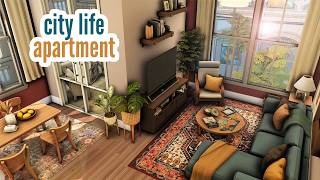 city life apartment \\ The Sims 4 CC speed build [upl. by Antonina]