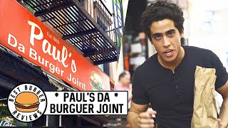 Best Burger Reviews  Pauls Da Burger Joint Manhattan NYC [upl. by Conlee96]