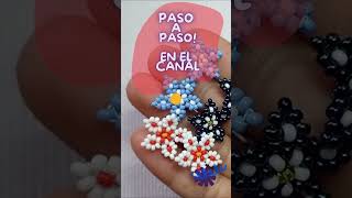 Aretes En Mostacilla 💮😍 mostacillas aretes tutorial pasoapaso [upl. by Gabriella]