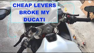 Why you CANT run Amazon levers on a Ducati BROKEN CLUTCH SWITCH [upl. by Irahk]