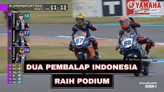 DUA PEMBALAP INDONESIA RAIH PODIUM DI RACE 1 WSSP300 PERANCIS [upl. by Ilojne]