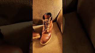 Timberland nubuck mod  oil tanned conversion oilswaxes aka Red Wing copper rough amp tough leather [upl. by Heindrick]