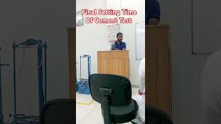 Final setting Time Of Cement Test Vicat Apparatus Use for Final setting Time Of Cement shorts yt [upl. by Singh549]