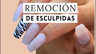 Como REMOVER uñas ESCULPIDASACRÍLICAS 💅 paso a paso [upl. by Nazar]