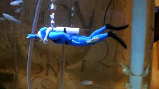 Blue Aquarium Air Diver Ornament Aerator eBay [upl. by Ruosnam]