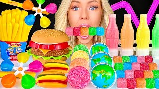 ASMR SOUR CANDY WARHEADS CUBES SOUR SPRAY WAX CANDY EARTH GUMMY RAINBOW DESSERTS MUKBANG 먹방 [upl. by Narik]