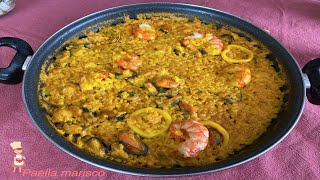 Paella de marisco receta fácil paso a paso [upl. by Lemhar]