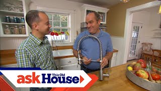 How to Install an Industrial Kitchen Faucet  Ask This Old House [upl. by Karlise]