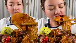 Asmr Mukbang Fish Belly，Monkfish Offal Fish Liver [upl. by Esemaj]