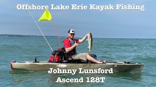 Johnny Lunsfords Offshore Lake Erie Kayak Fishing Adventure in his Ascend 128T [upl. by Aniryt]