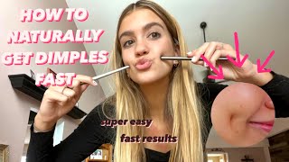 HOW TO NATURALLY GET DIMPLES FAST  2023 [upl. by Conlan874]