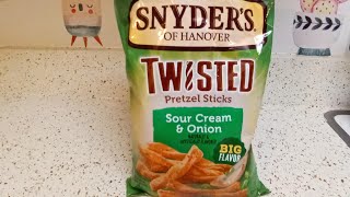 Snyders Twisted pretzel sticks sour cream amp onion review [upl. by Gyatt]