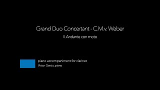 Grand Duo Concertant  II Andante con moto  CMv Weber PIANO ACCOMPANIMENT FOR CLARINET [upl. by Alison17]